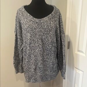 Cozy Navy and White Knit Sweater